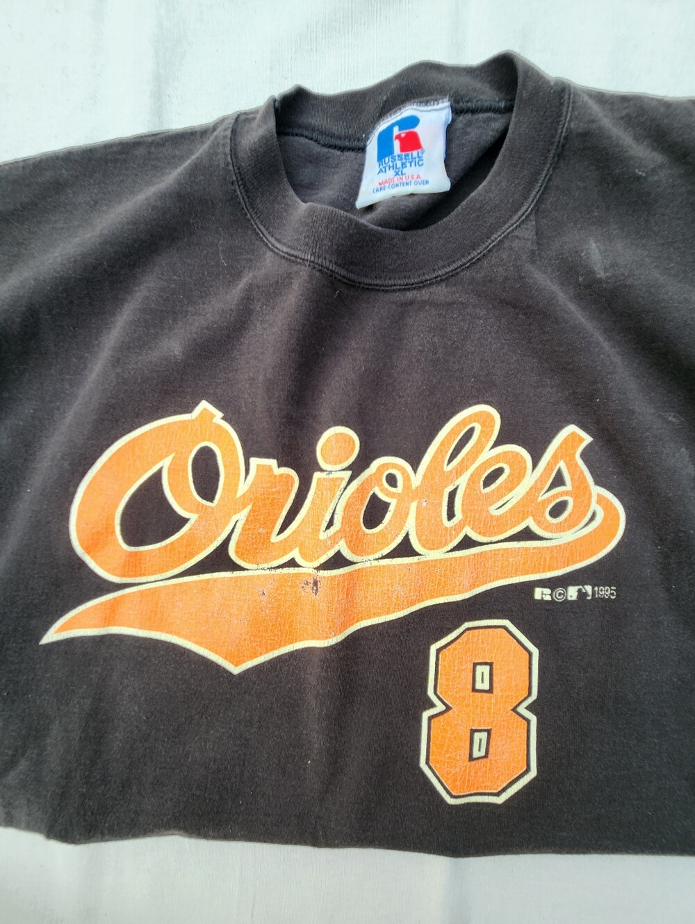 Vintage Distressed Baltimore Orioles Black & Orange Graphic Tee Sunfaded